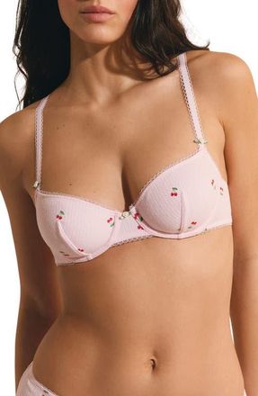 Etam Sleepover Classique Underwire Stretch Cotton Balconette Bra in Imp Fond Rose at Nordstrom, Size 34C