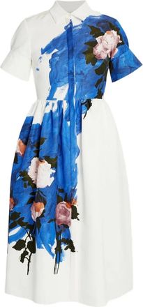 Erdem Blousejurk met bloemenprint - Wit