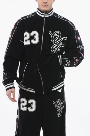 Off-white Terry Track Sweatshirt NATLOVER VARSITY with Tape Details Off-White