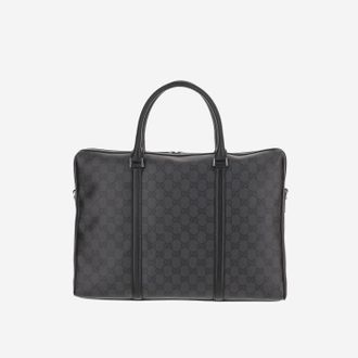 Gucci Mens Bag Essence Classic Medium Black Cotton Handbags Hand
