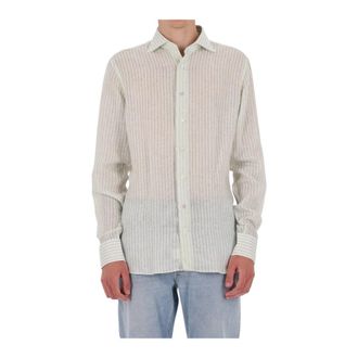 Borriello Gestreepte Linnen Blouse - Heren - Casual Overhemden - Veelkleurig - 3XL - Linnen - Overhemden