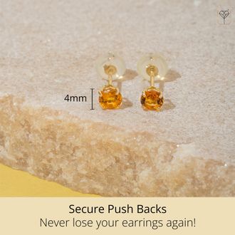 MAX + STONE 14k Yellow or White Gold 4mm Round Stud Earrings