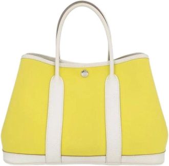 Herm&egrave;s Pre-owned Garden Tote Bag - Dames - Vintage Shopper - Geel - ONE Size - Leer - Vintage