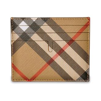 Burberry Wallets & Cardholders, male, Beige, Size: ONE SIZE Check Pattern Wallet with Card Slots