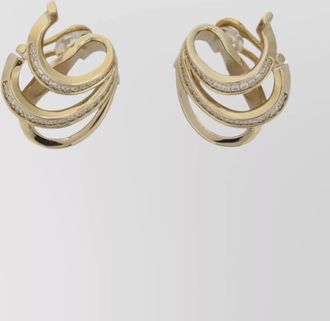Ferragamo triple gancini hoop earrings gemstone embellishments