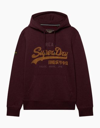 Superdry Mens Superdry Mens Vintage Logo Heritage Relaxed Hoodie - Red - Size: 42