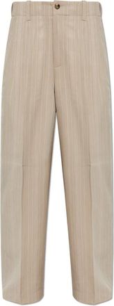 Golden Goose Pinstripe Broeken - Heren - Straight fit broeken - Beige - M - Wol - Broeken