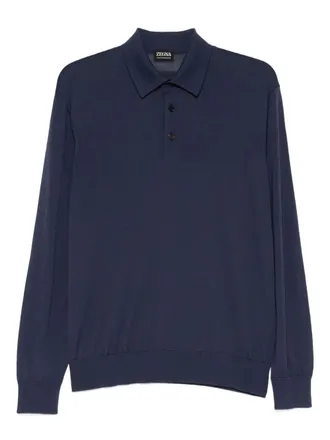 Ermenegildo Zegna Poloshirt met lange mouwen - Blauw