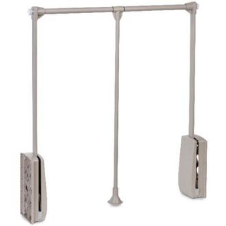 Emuca Colgador Abatible Para Armario Hang, Ancho Regulable 830-1150mm, Acero Y Pl&aacute;stico Pintado Color Gris Piedra - Emuca