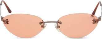 Chanel 2000-2020s rimless mini CC mark sunglasses - Red
