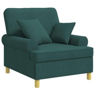vidaXL Sill&oacute;n Xl Con Cojines Verde Oscuro Tela Vidaxl