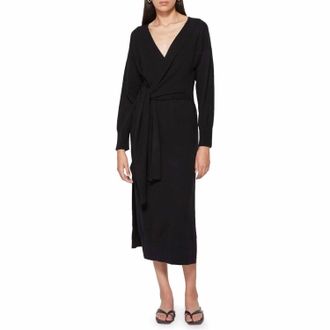 SIMKHAI Skyla Wrap Midi Dress In Black