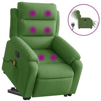 vidaXL Sill&oacute;n De Masaje Reclinable Elevable Terciopelo Verde Claro Vidaxl
