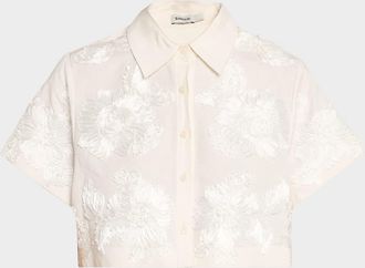 SIMKHAI Callie Floral Camp Shirt
