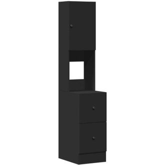 vidaXL Vidaxl - Kitchen Cabinet Black 35x50x180 cm Engineered Wood