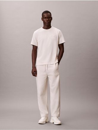 Calvin Klein Jeans Calvin Klein Mens Fleece Velvet Monologo Sweatpants - White - XS