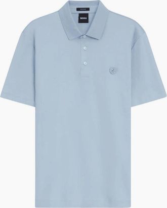 HUGO BOSS Mens C-Parris 01 Sky Blue Mercerised Polo Shirt - Size: 44