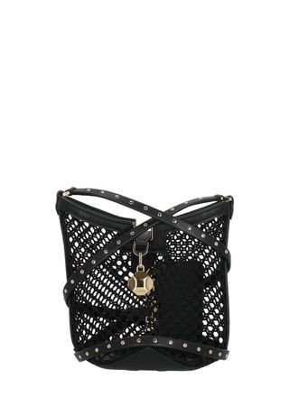 Lanvin Intricate Cut-Out Leather Bucket Bag