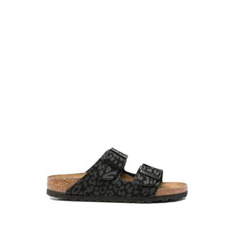 Birkenstock Sliders, female, Black, Size: 11 US Arizona Leo Black Narrow Fit