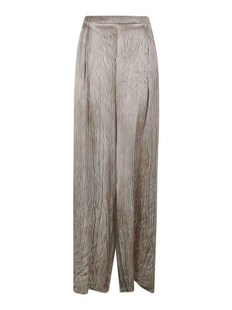 Avant Toi Crumpled Effect Silk Palazzo Pants