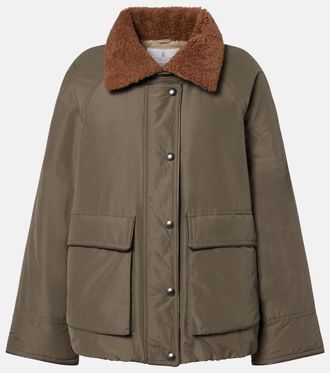 Brunello Cucinelli Shearling-trimmed cotton-blend jacket