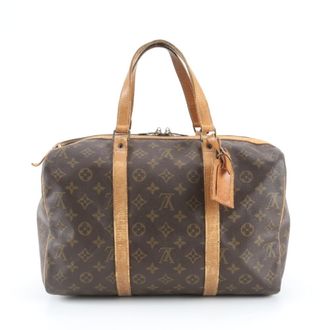 Louis Vuitton Brown Leather Coated Canvas Boston Bag Tote Bag (Pre-Owned)