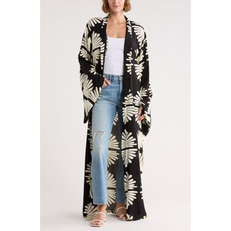 Nordstrom Rack Oversize Cover-Up Ruana in Black Multi at Nordstrom Rack, Size Large/x-Large
