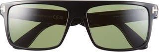 Tom Ford 58mm Square Sunglasses in Shiny Black /Green at Nordstrom Rack