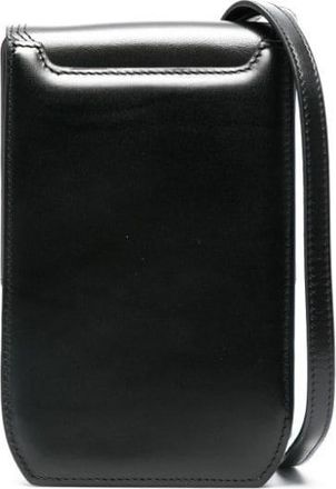 Christophe Lemaire small Calepin leather messenger bag - unisex - Calf Leather/Sheepskin - One Size - Black