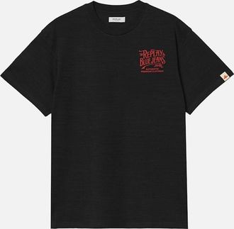 Replay Mens Replay Royal Eagle Back Print T-Shirt - Black - Size: 36