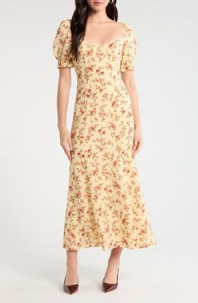 Reformation Gloria Floral Puff Sleeve Dress in Wistful at Nordstrom, Size 12