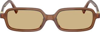 Miu Miu 51mm Rectangular Sunglasses in Opal Amber /Yellow at Nordstrom