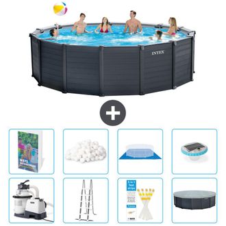 Intex Piscina Graphite Panel Redonda - 478x124 Cm - 9-piezas S627
