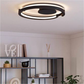 Loops Sleek Black LED Ceiling Light for Indoor Space - Stylish Semi-Flush