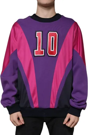 Dolce & Gabbana Multicolor Crew Neck Men Sweatshirt Sweater Cotton Polyester Clothing