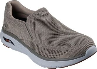 Skechers Mens Arch Fit Crosser Locke Sneaker, Taupe Mesh, 11 UK