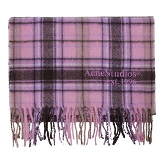 Acne Studios Sciarpa a quadri in cashmere - - Accessories - unisex - Rosa - ONE SIZE
