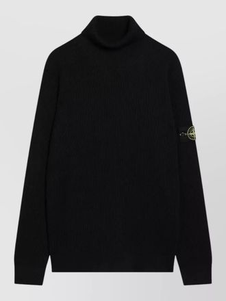 Stone Island turtleneck sweater long sleeves ribbed texture