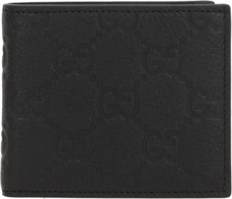 Gucci Leren portemonnee met GG-monogram - Zwart