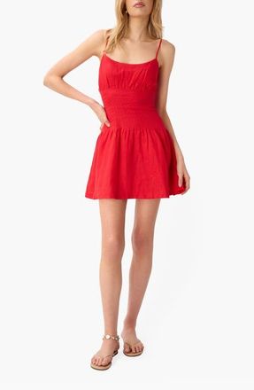 Cami NYC Kairi Floral Linen Sundress in Candy Apple at Nordstrom, Size 00