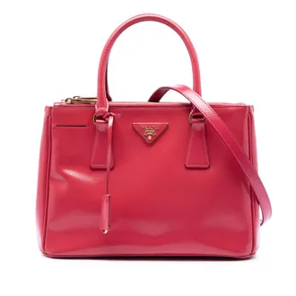 Prada Pre-owned Prada Small Saffiano Vernice Galleria Double Zip Satchel Ladies XYFU0KTNTN3A900I