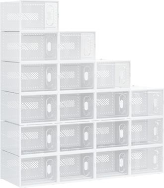 HOMCOM Homcom - Scarpiera Moderna Salvaspazio 18 Cubi 28x36x21cm In Plastica Pp Bianco