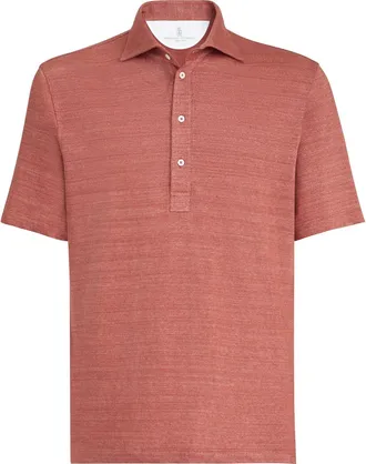 Brunello Cucinelli Jersey polo shirt in Terracotta at Nordstrom, Size Xxx-Large Eu