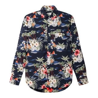 Hartford Casual Shirts, male, Multicolor, Size: XL Paul Tropical Print Shirt
