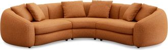 Castlery Fable Sectional Sofa Customized, Performance Boucle Rust, Spill Resistant, Ultra Deep Seats for Sofas by Castlery