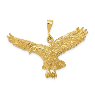 Diamond2Deal 10k Yellow Gold Solid Polished Eagle Pendant