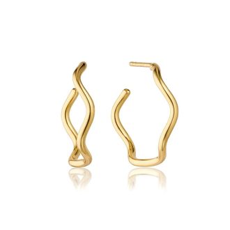 Lily & Roo Gold Wavy Curve Hoop Earrings