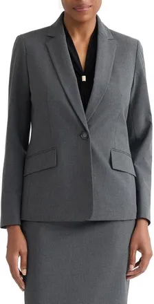 Kasper Washable One-Button Jacket in Modern Charcoal at Nordstrom, Size 10