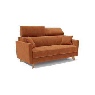 Divani.Store Sof&aacute; cama con reposacabezas ajustables 160 cm naranja