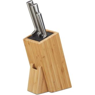 OEM Bloque Para Cuchillos, Bamb&uacute;, Natural, 17 X 11 X 25 Cm